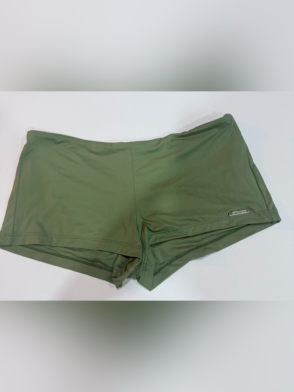 Women’s Olive Green Stretch Swim Shorts